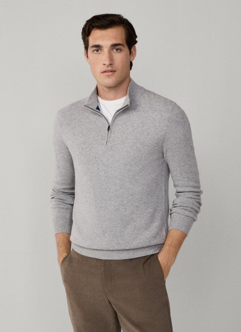 Merino Wool Blend Quarter Zip Jumper