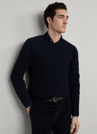 Lambswool Cable Crew-Neck Jumper