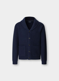 Merino Wool Ribbed Shawl Cardigan