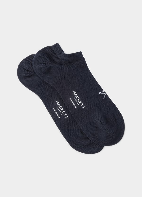 Two Pack Combed Cotton Solid Trainer Sock