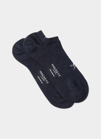 Two Pack Combed Cotton Solid Trainer Sock
