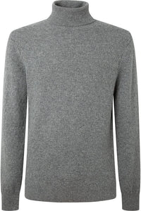 H Stitch Roll Neck Navy Sweater