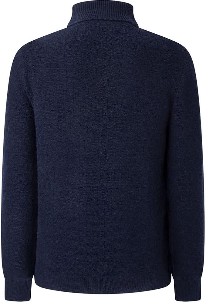 H Stitch Roll Neck Navy Sweater
