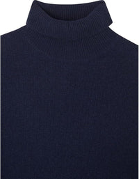 H Stitch Roll Neck Navy Sweater