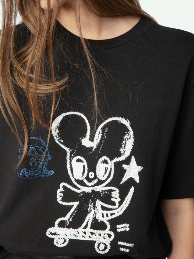 Happy Mouse Black T-Shirt