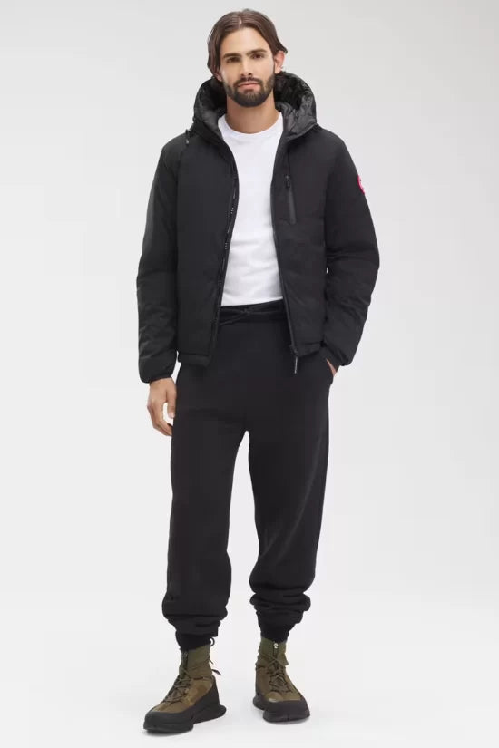 Hooded Feather-Down Black Jacket