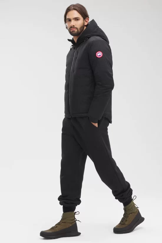 Hooded Feather-Down Black Jacket