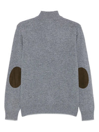 Lambswool Fzip Blue Knitwear