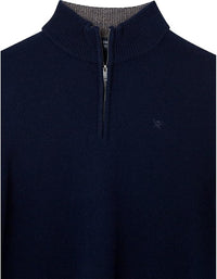 Lambswool Fzip Blue Knitwear