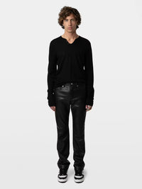 Logo-Debossed Black Jumper