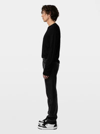 Logo-Debossed Black Jumper