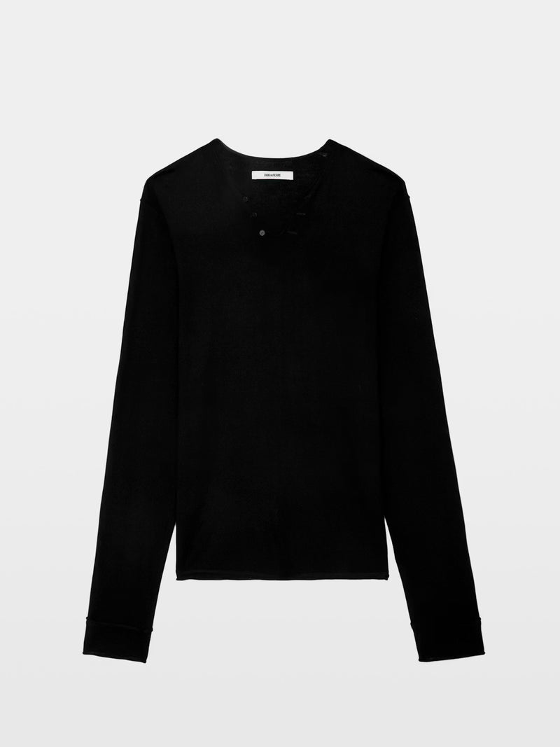 Logo-Debossed Black Jumper