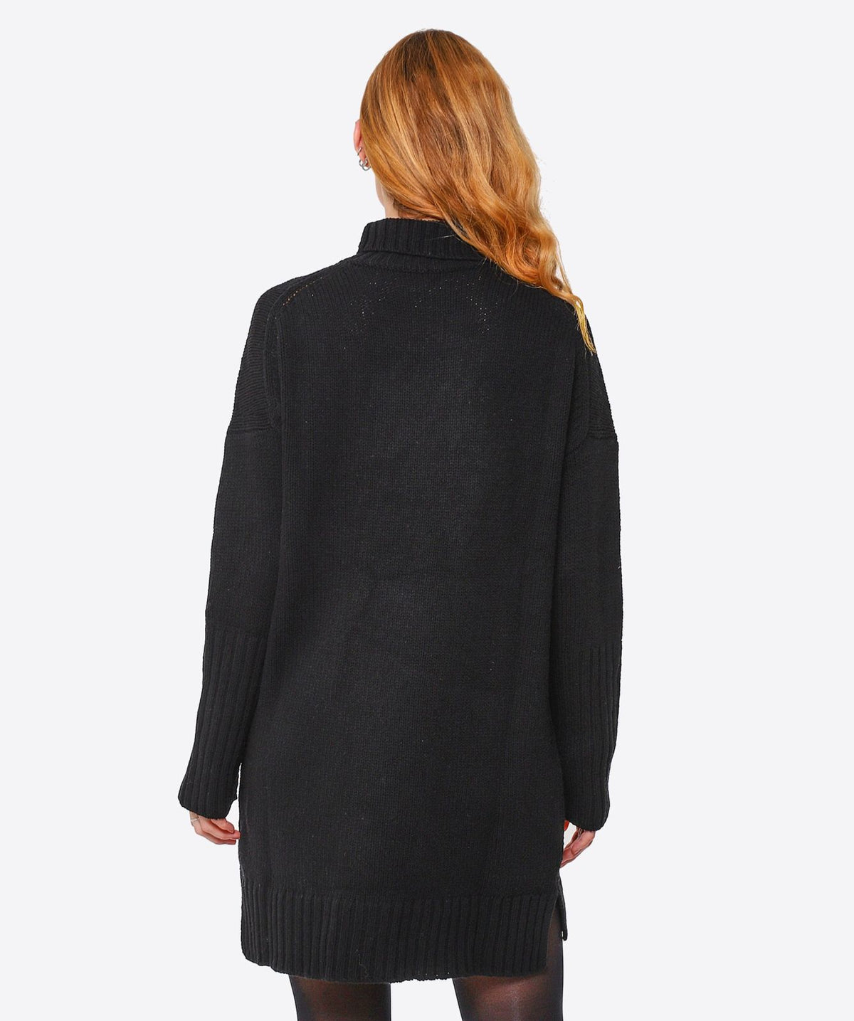 Logo-Intarsia Knitted Black Dress