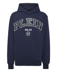 Logo-Print Navy Hoodie