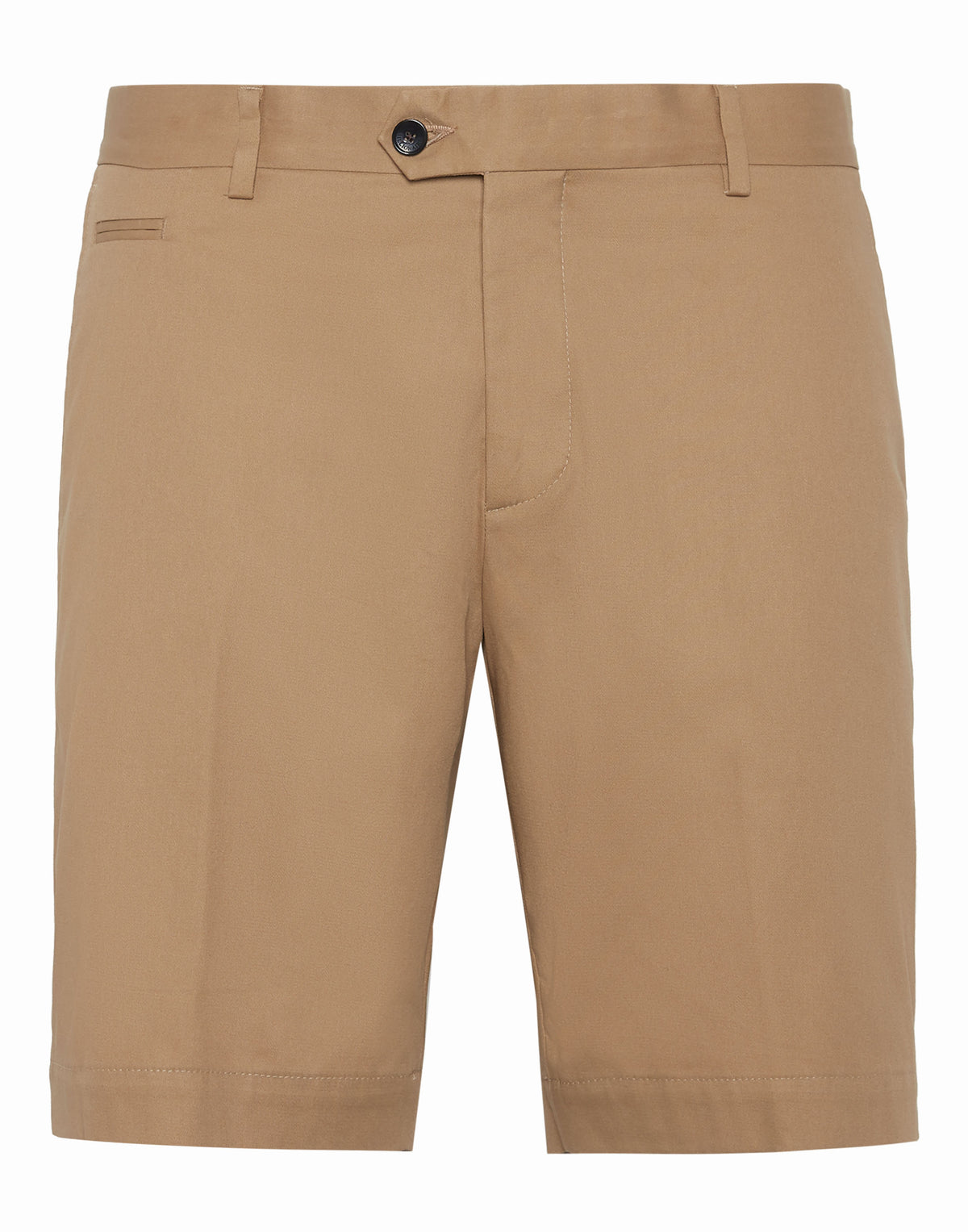 Logo-Embroidered Beige Shorts