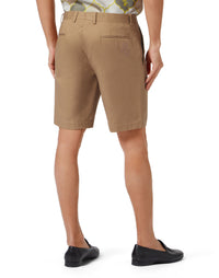 Logo-Embroidered Beige Shorts