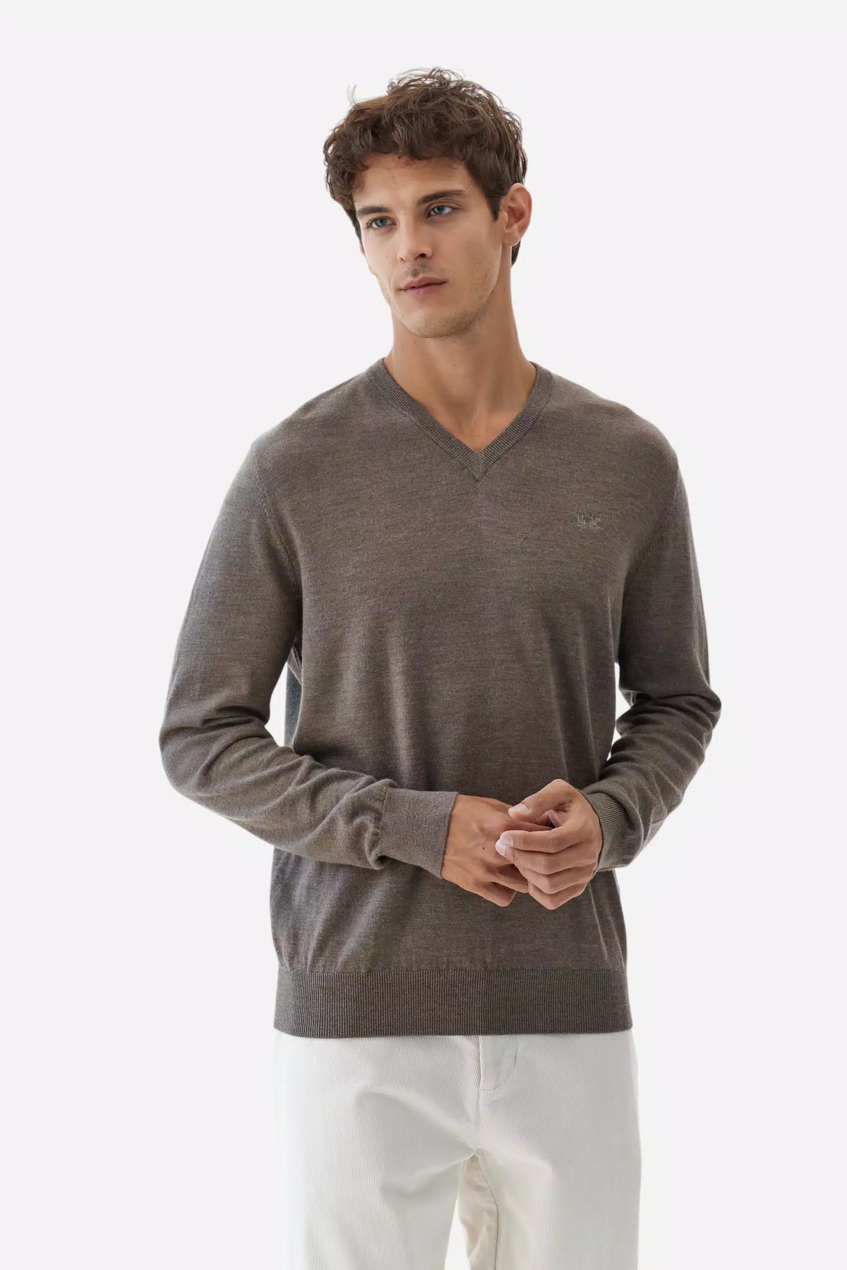 V NECK SWEATER MERINO WOOL