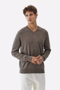 V NECK SWEATER MERINO WOOL