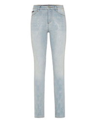 Monogram High-Waisted Blue Jeggings