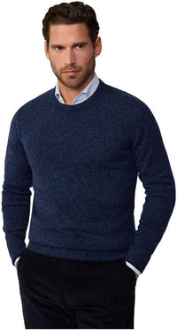 Mouline Crew Neck Blue Knitwear
