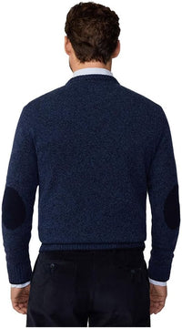Mouline Crew Neck Blue Knitwear