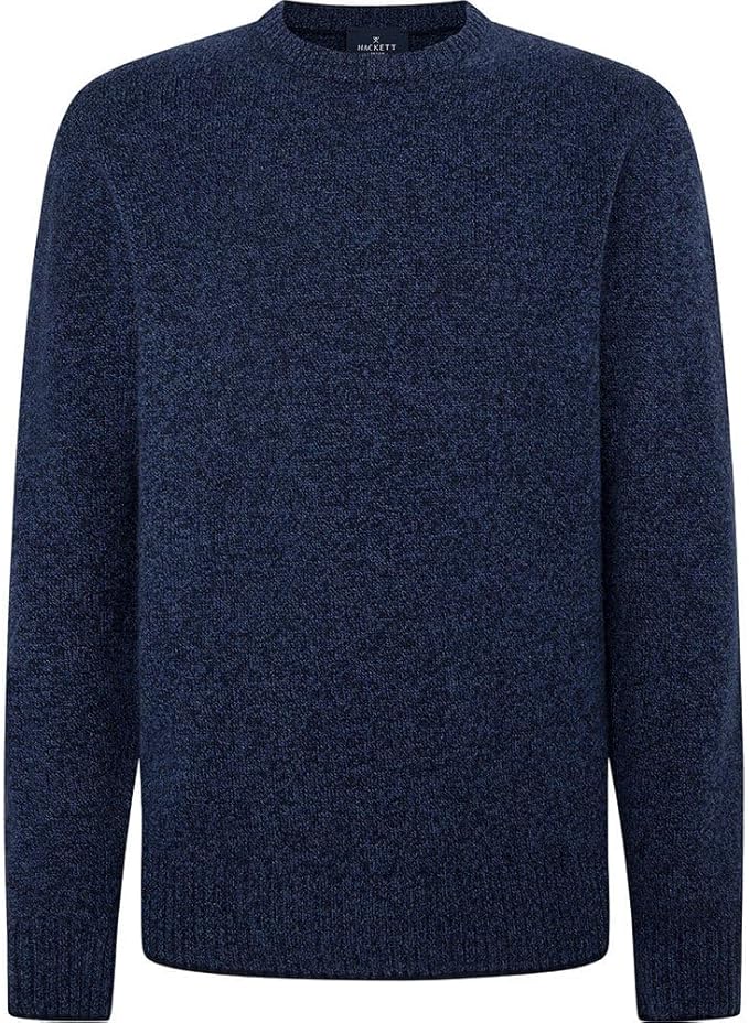 Mouline Crew Neck Blue Knitwear