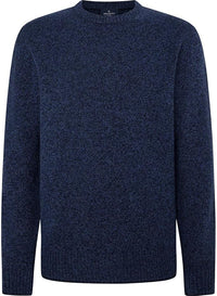 Mouline Crew Neck Blue Knitwear