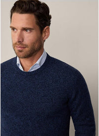 Mouline Crew Neck Blue Knitwear