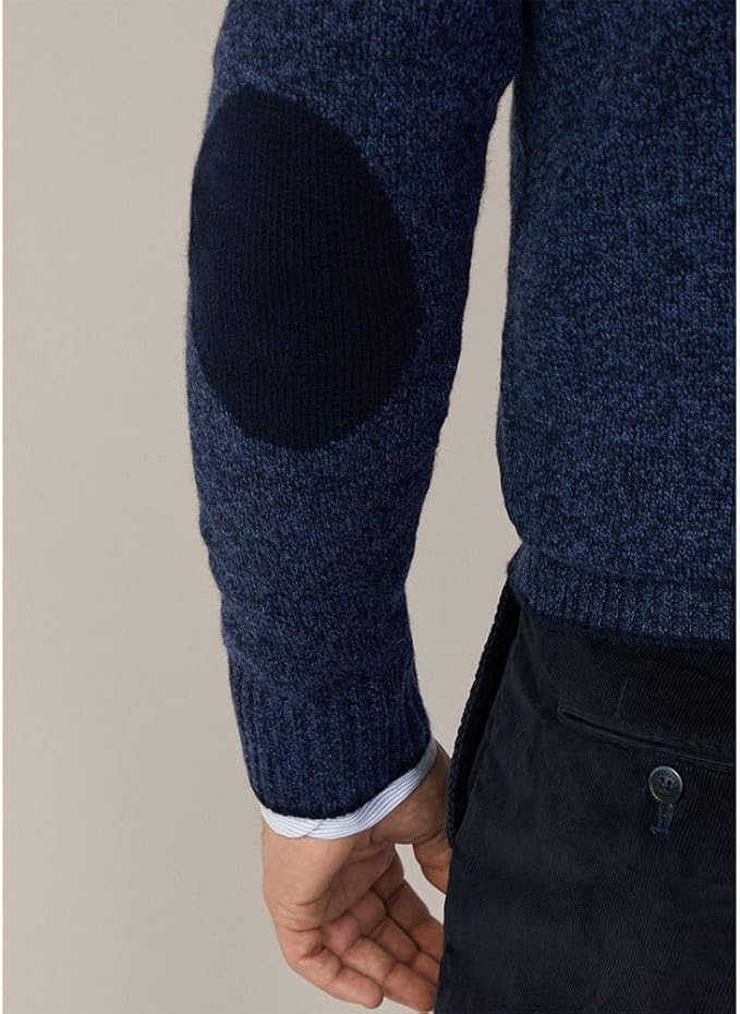 Mouline Crew Neck Blue Knitwear
