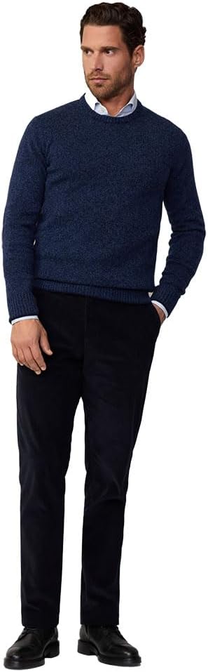 Mouline Crew Neck Blue Knitwear