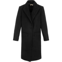 Peak-Lapels Single-Breasted Black Coat