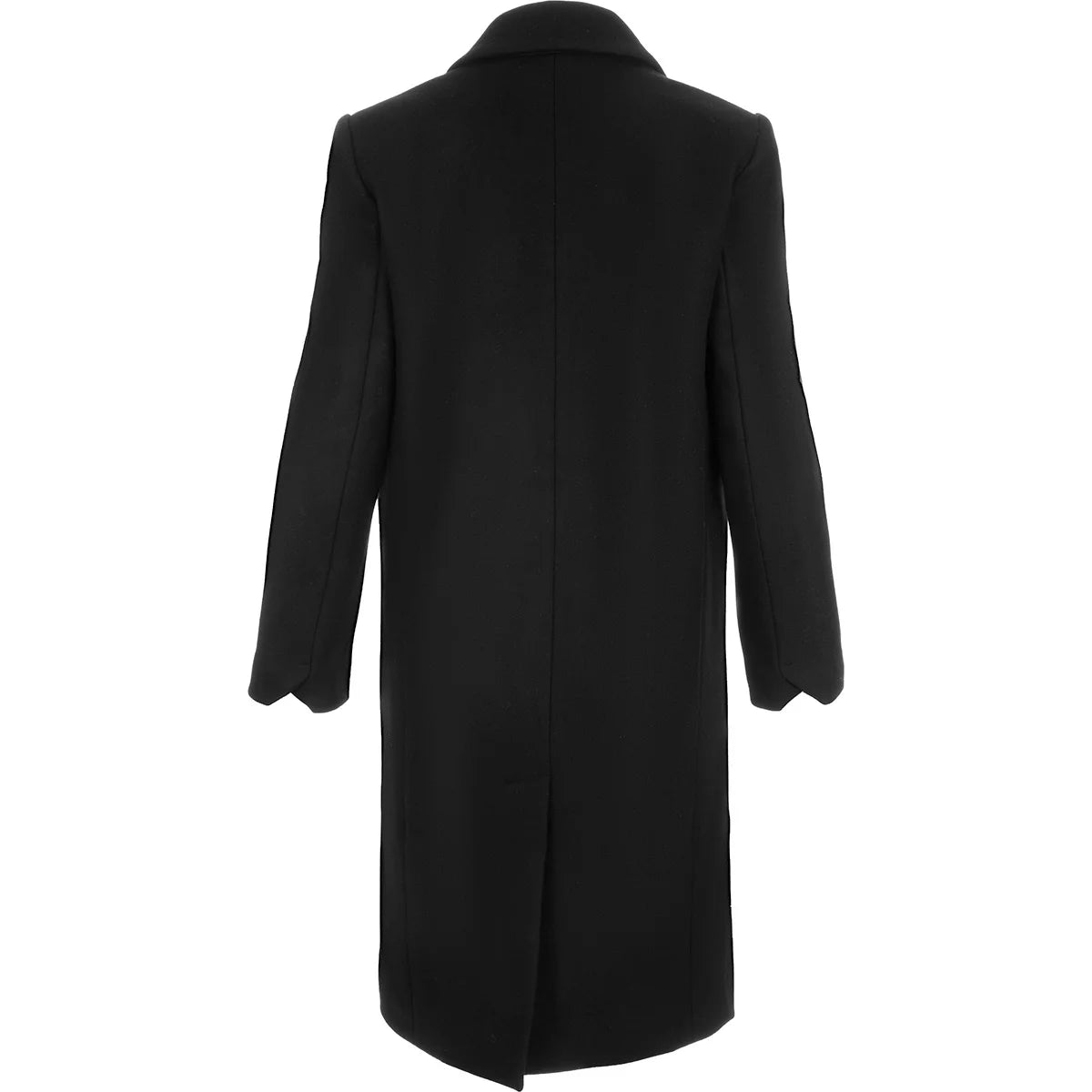 Peak-Lapels Single-Breasted Black Coat