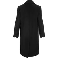 Peak-Lapels Single-Breasted Black Coat