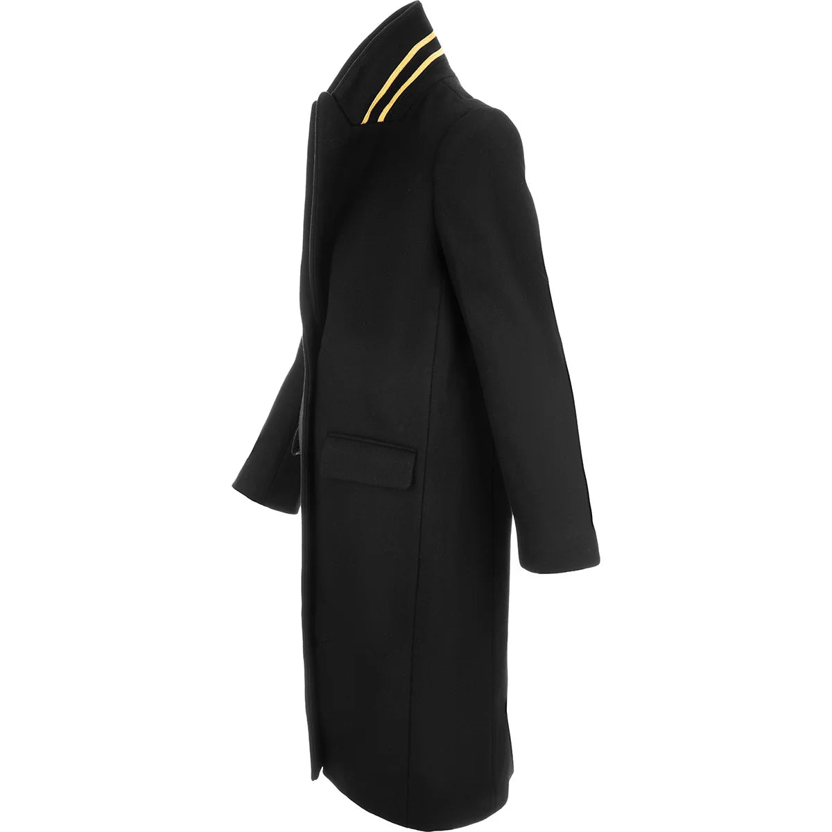 Peak-Lapels Single-Breasted Black Coat