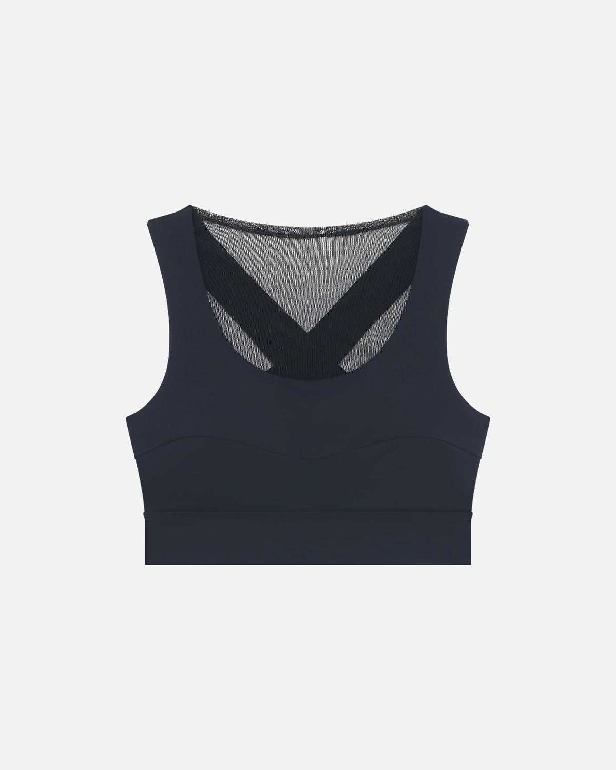 Tulle-Panel Black Sports Bra