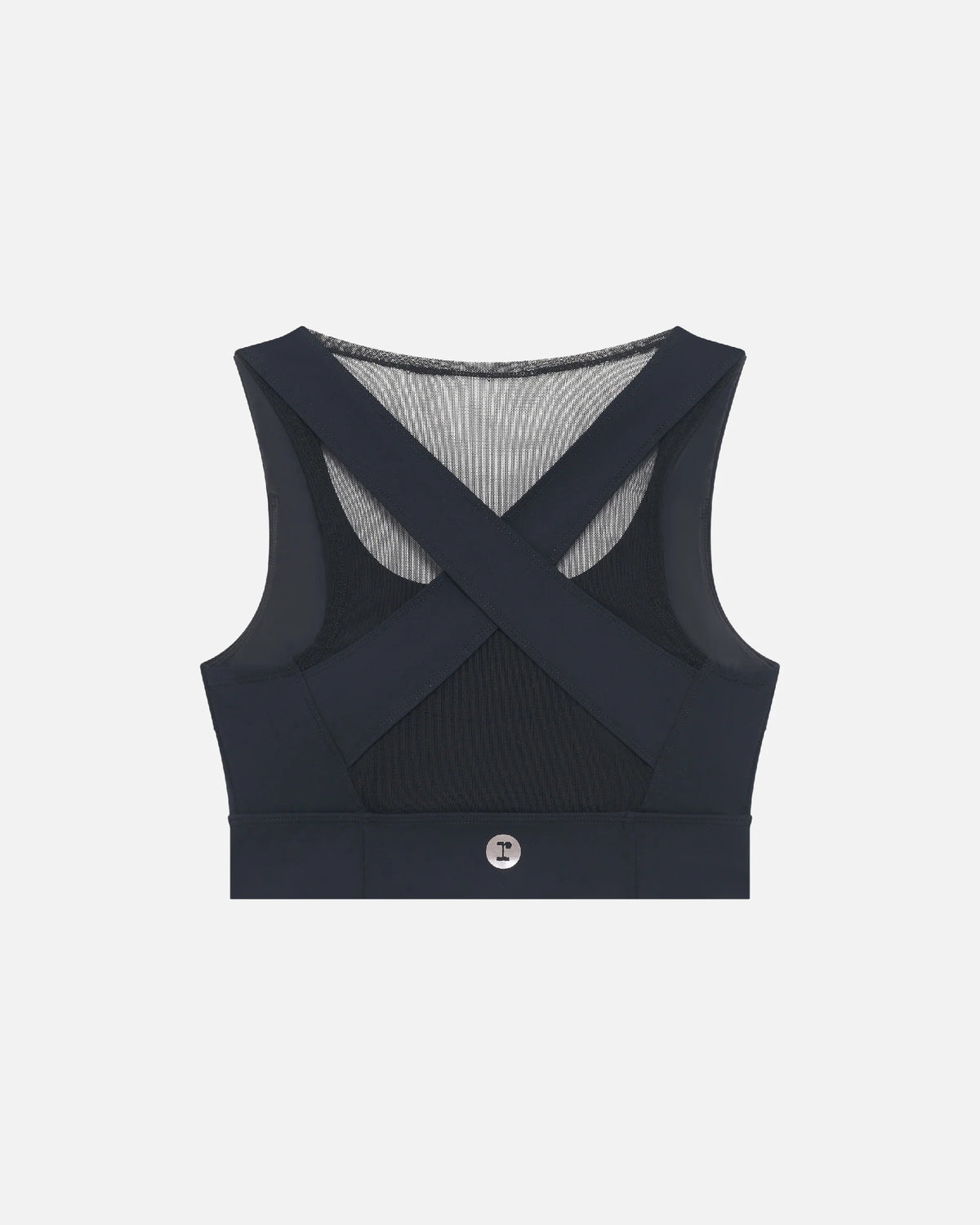 Tulle-Panel Black Sports Bra