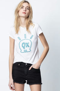 Skinny Skull White Tshirt