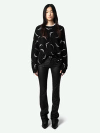Strass Wings Black Sweater