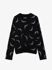 Strass Wings Black Sweater