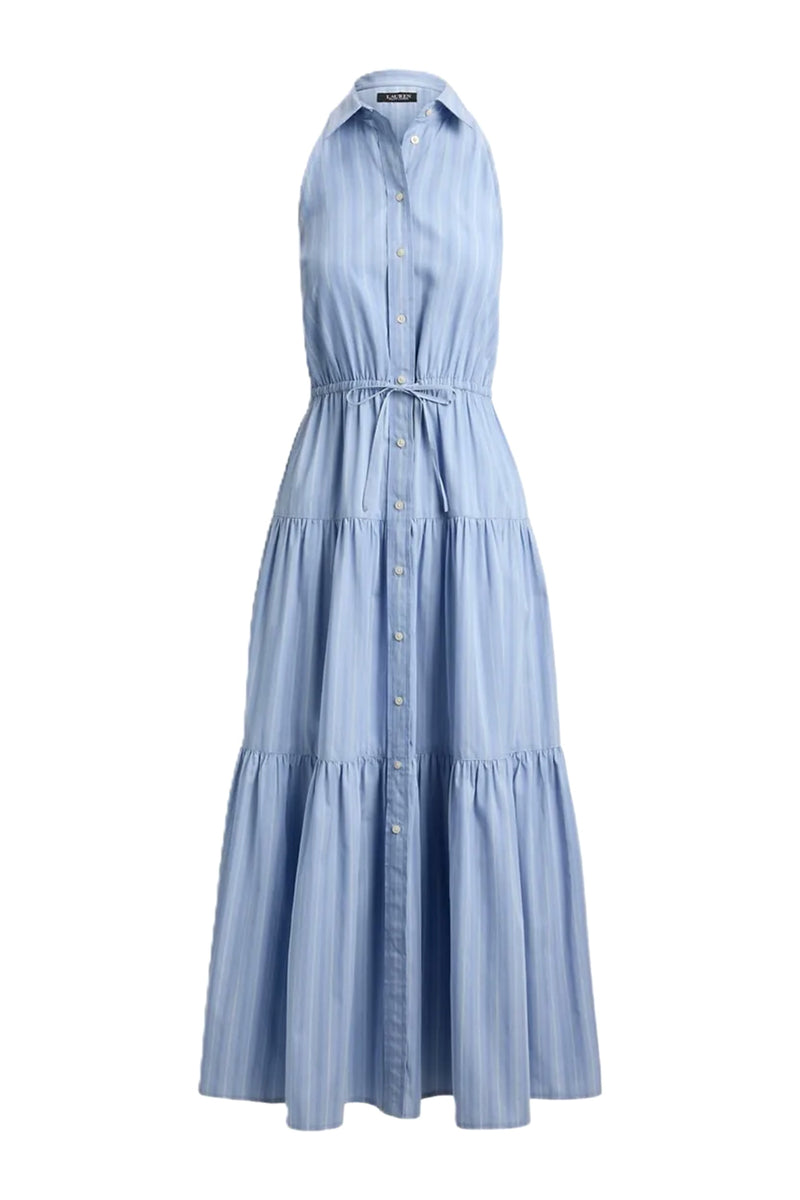 Striped Tiered Shirt Dress