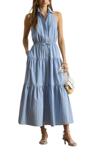 Striped Tiered Shirt Dress