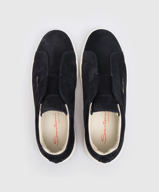 Suede Navy Loafers