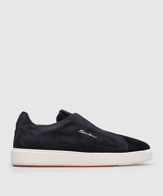 Suede Navy Loafers
