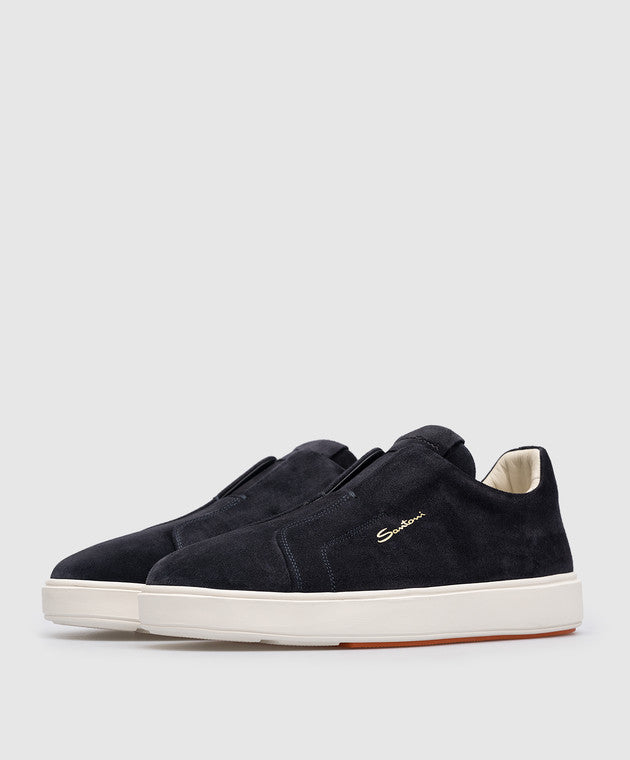 Suede Navy Loafers