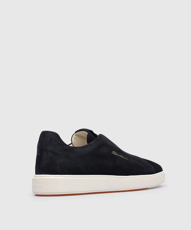 Suede Navy Loafers