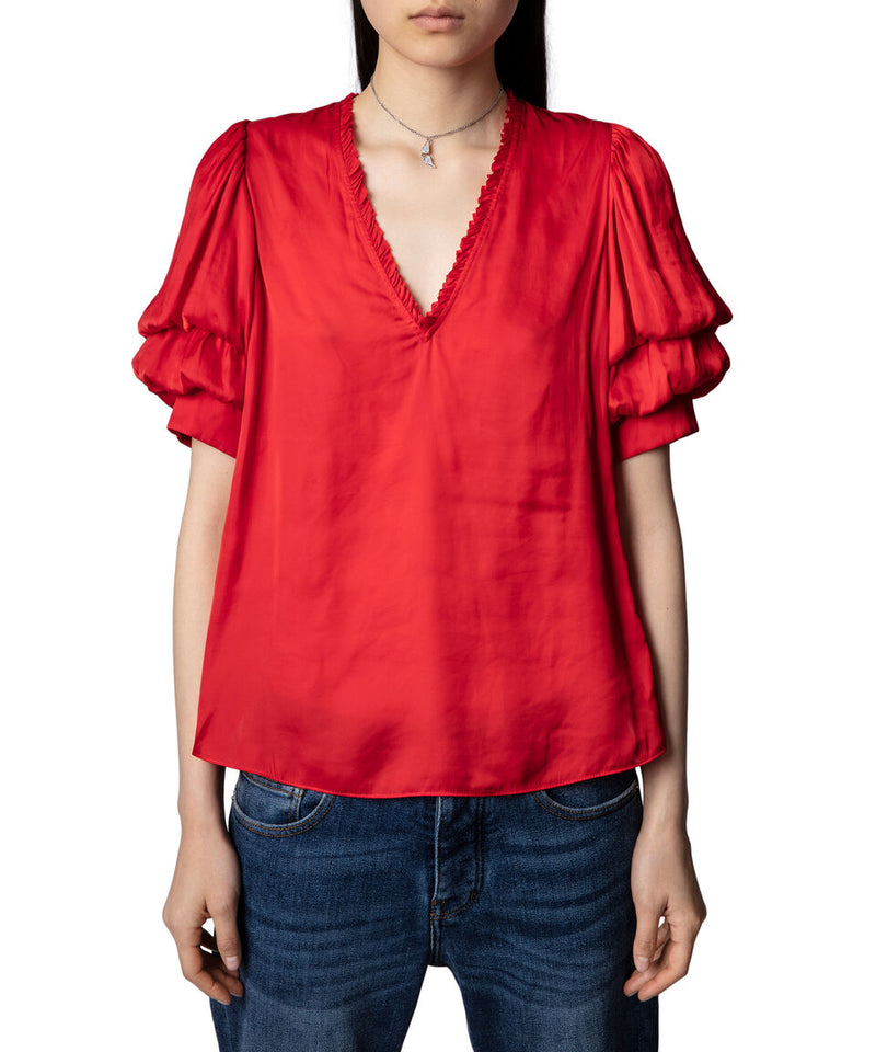 TASTE SATIN Red TOP