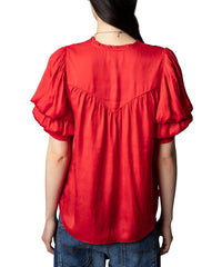 TASTE SATIN Red TOP