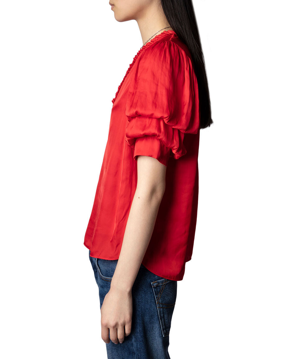 TASTE SATIN Red TOP