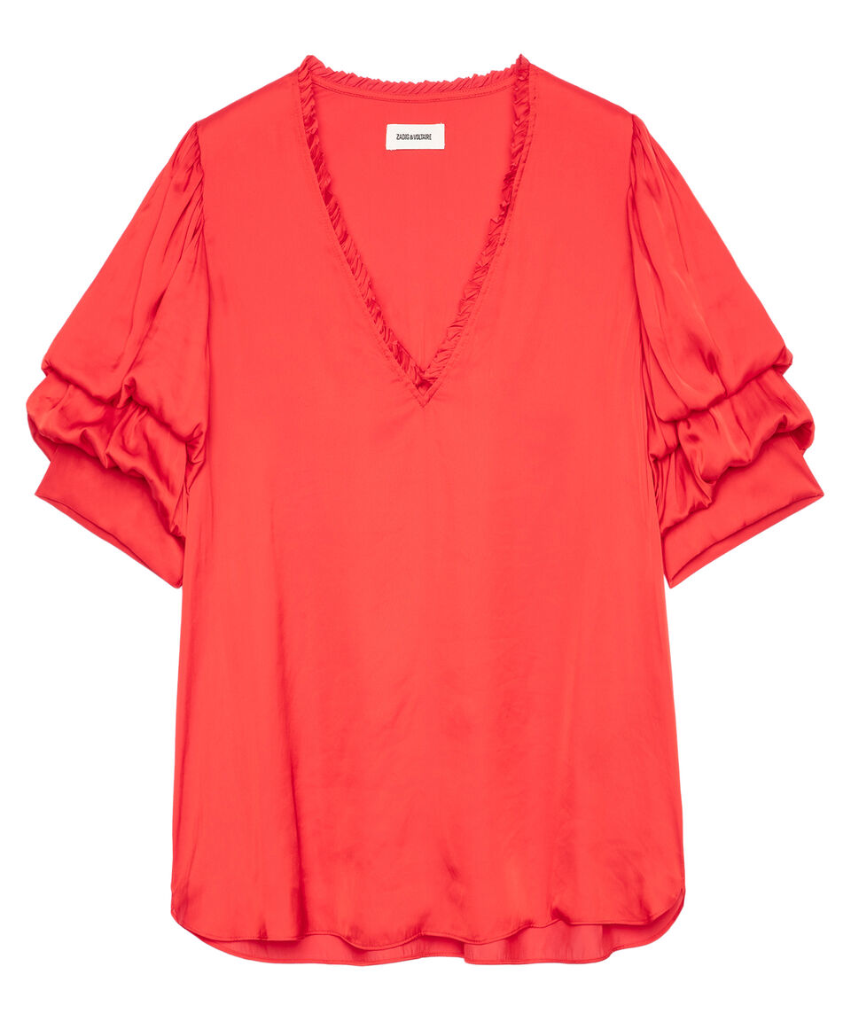 TASTE SATIN Red TOP