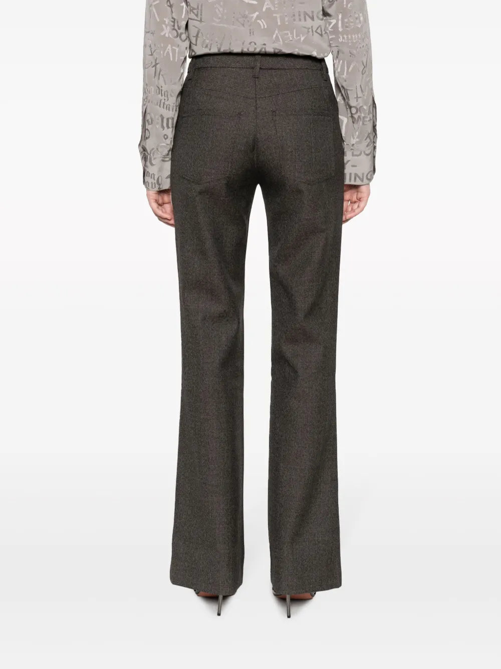 Tailored Flared Grey Trousers